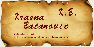 Krasna Batanović vizit kartica